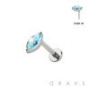 IMPLANT GRADE TITANIUM THREADLESS PUSH IN MARQUISE CZ LABRET SET